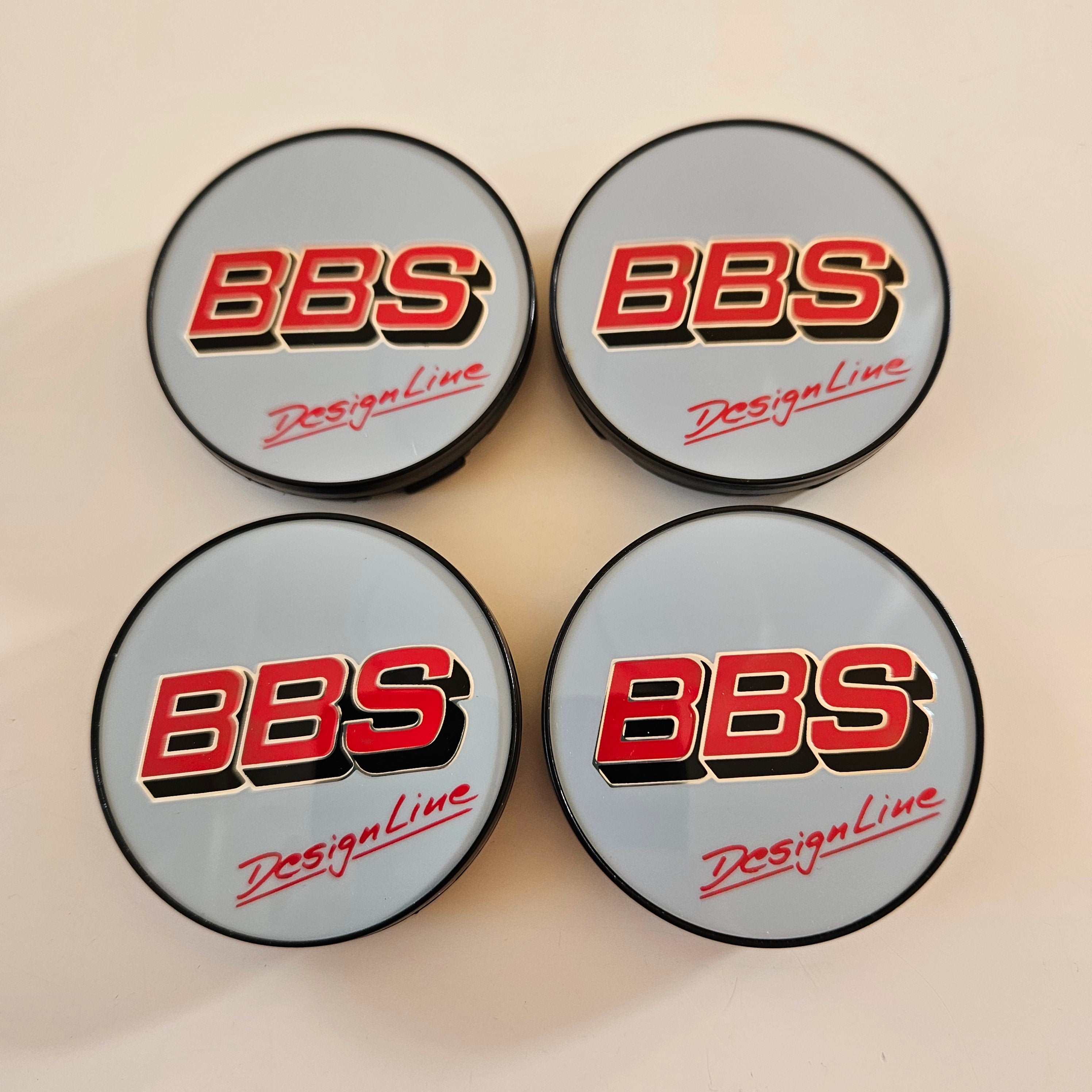 BBS Designline White/Red Wheel Cap Set 56mm – Best VW Parts