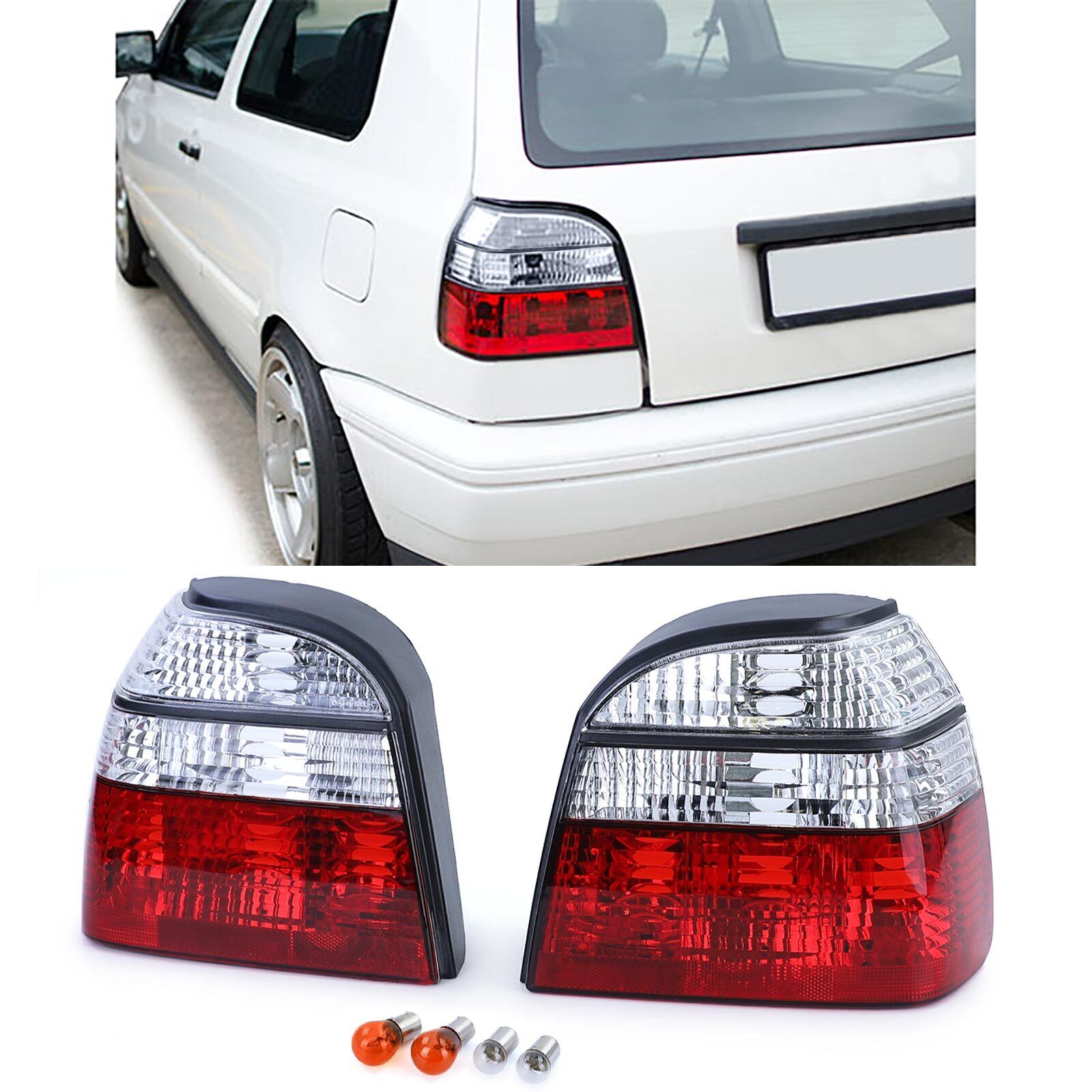 filosofi flygtninge Stol Red/Clear Tail Light Set Golf Mk3 – Best VW Parts