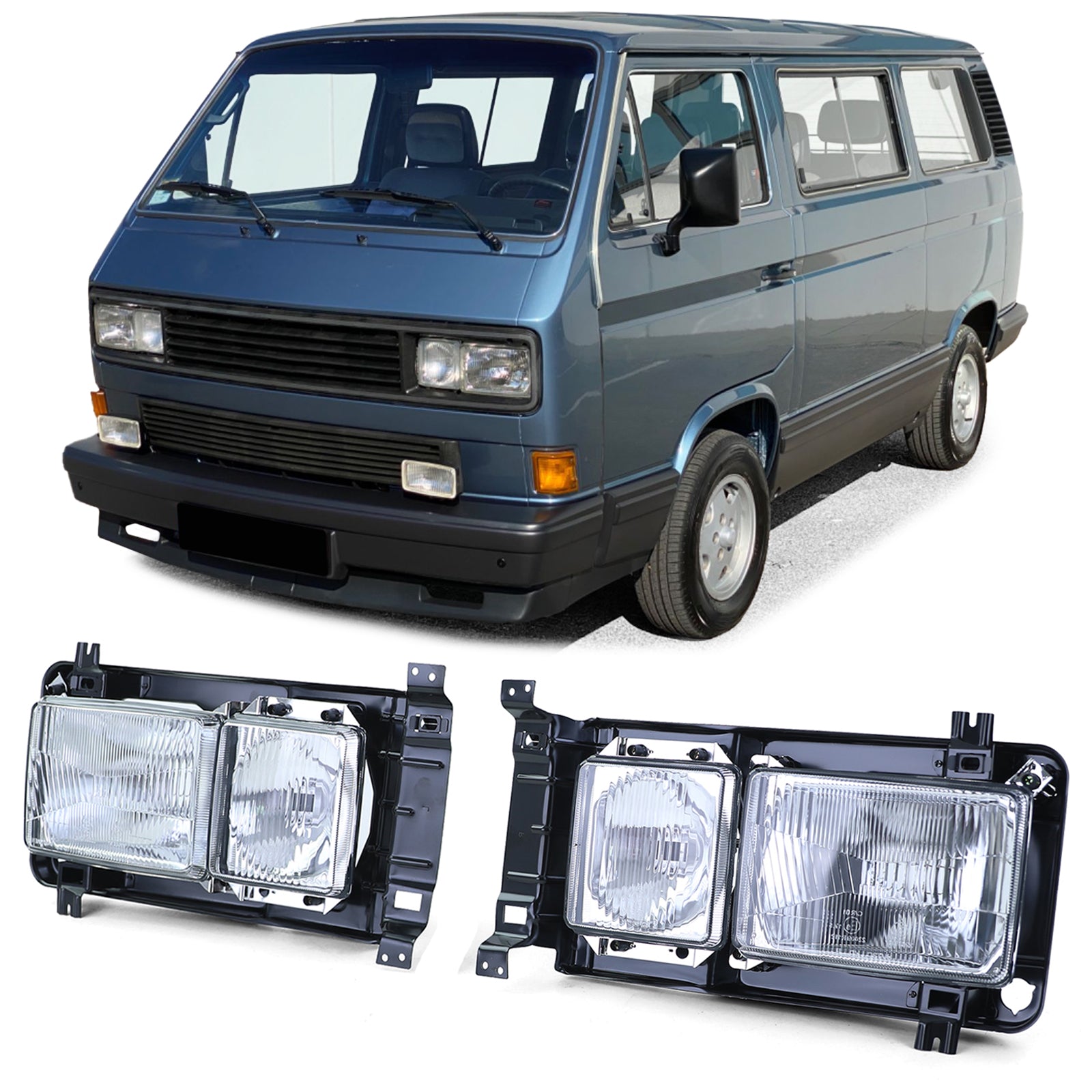 Square Headlight Set T3 Bus – Best VW Parts
