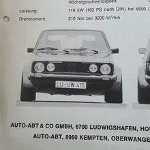 Load image into Gallery viewer, Golf Mk1 ABT Edition Brochure
