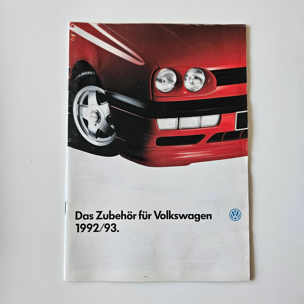 1992/93 VW Parts Accessories Brochure