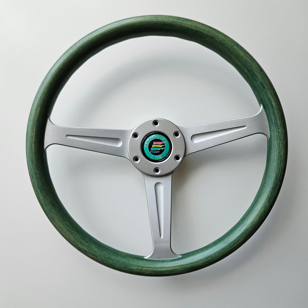 Momo Benetton F1 Fashion Green Woodgrain Steering Wheel