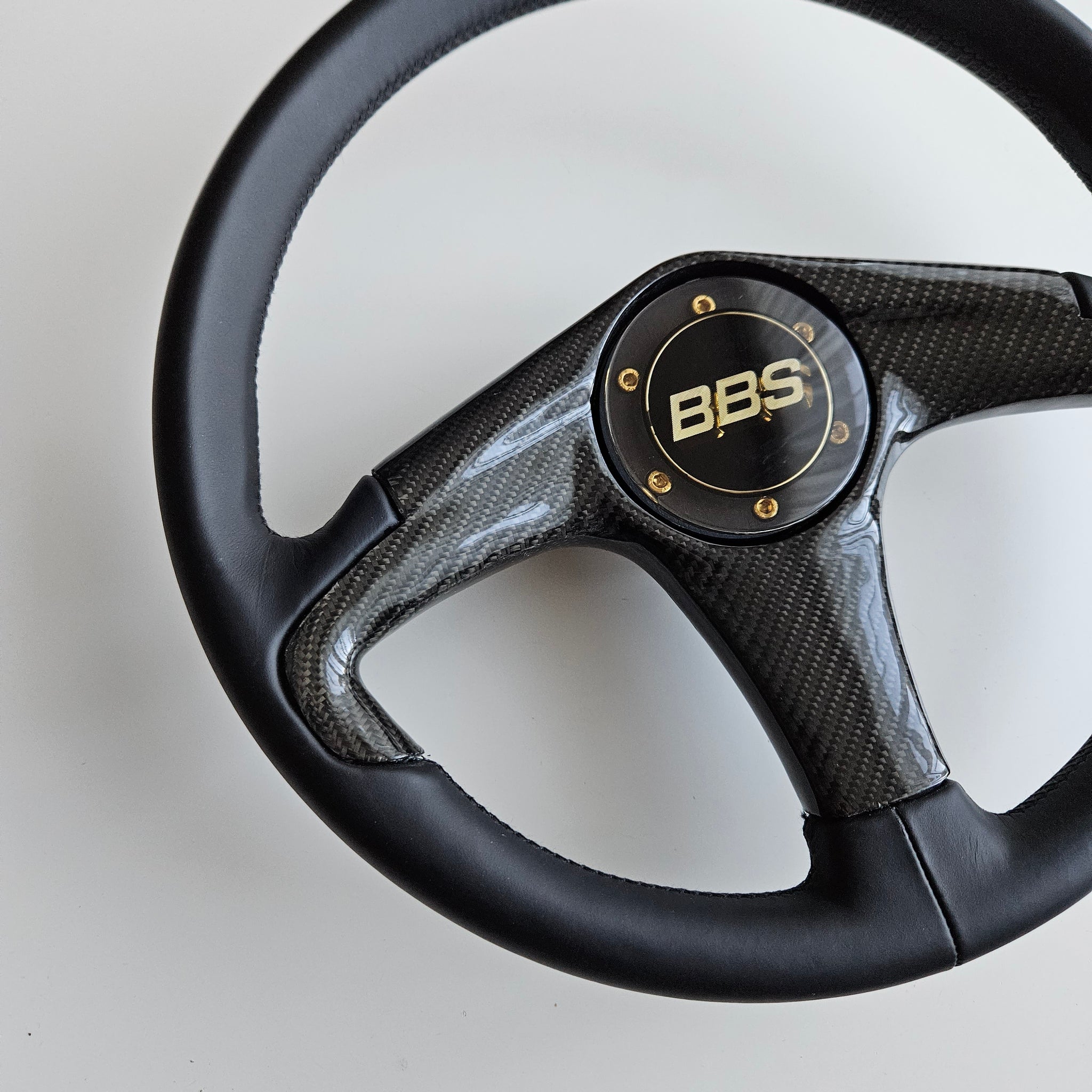 BBS Three Spoke Steering Wheel With Real Carbon Center
