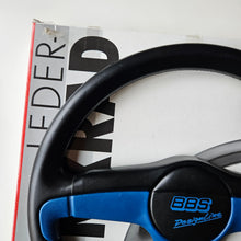 Load image into Gallery viewer, BBS Blue Designline Three Spoke Steering Wheel
