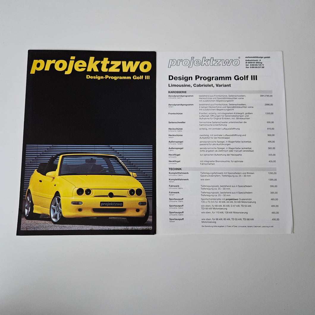 Golf Mk3 Projektzwo Brochure