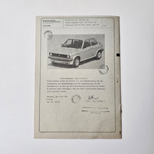 Load image into Gallery viewer, Zender Tuning Polo Mk1 Paperwork
