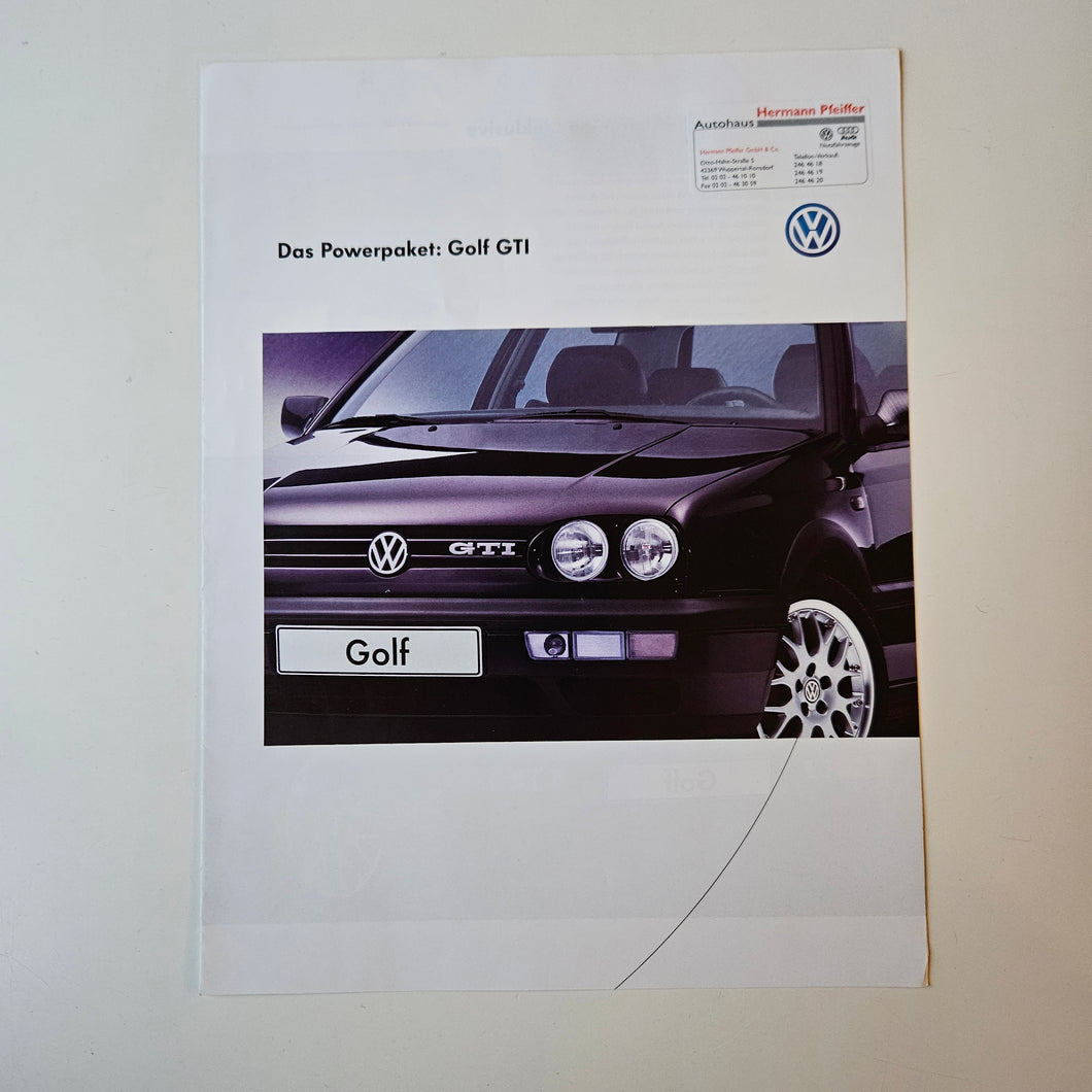 Golf Mk3 GTI Brochure