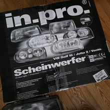 Load image into Gallery viewer, Smoked In.Pro E-Code Headlight Set Vento/Jetta Mk3
