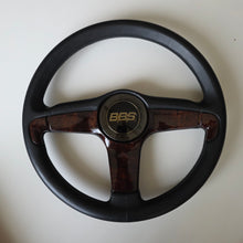 Load image into Gallery viewer, BBS "Briar Wood" Three Spoke Spoke Steering Wheel
