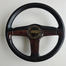 Load image into Gallery viewer, BBS "Briar Wood" Three Spoke Spoke Steering Wheel
