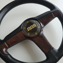 Load image into Gallery viewer, BBS "Briar Wood" Three Spoke Spoke Steering Wheel
