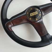 Load image into Gallery viewer, BBS "Briar Wood" Three Spoke Spoke Steering Wheel
