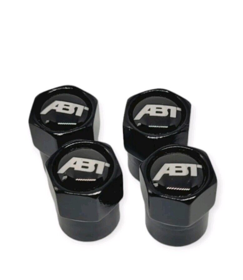 Black ABT Sportsline Tire Valve Cap Set