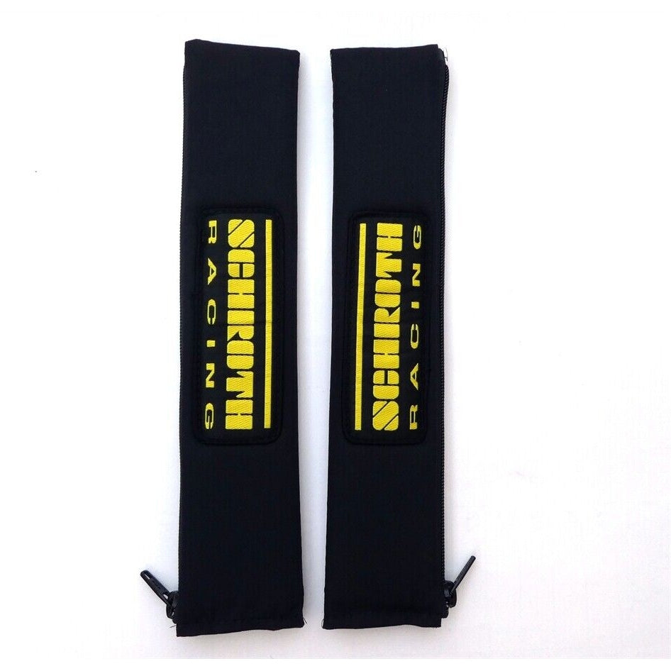 Black/Yellow SCHROTH Racing Seat Belt Pad Set