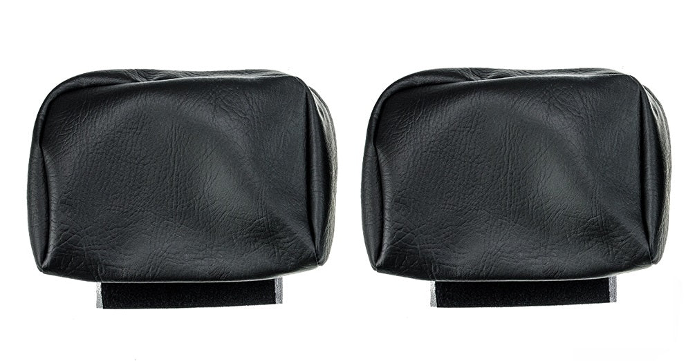 Black Leather Headrest Cover Set Mk1