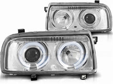 Load image into Gallery viewer, Clear Angel Eye Headlight Set Vento/Jetta Mk3
