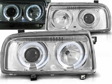 Load image into Gallery viewer, Clear Angel Eye Headlight Set Vento/Jetta Mk3
