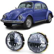 Load image into Gallery viewer, Clear Glass Smoked Crosshair Headlight Set VW Beetle
