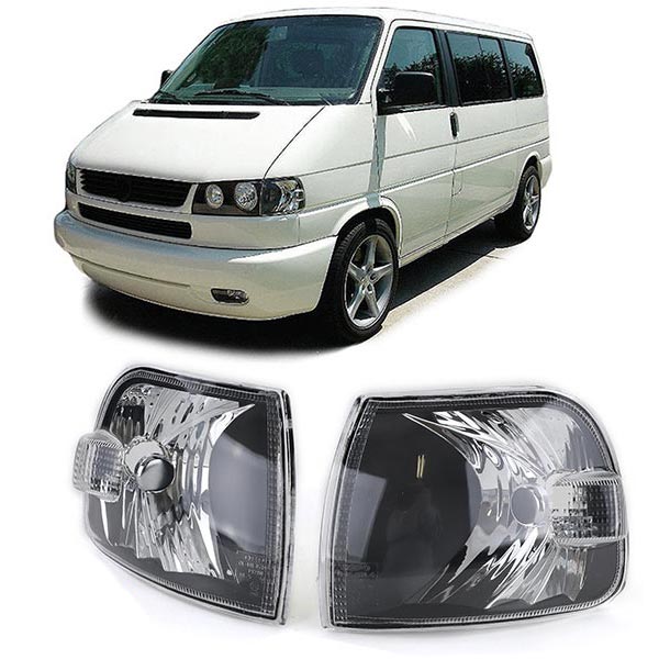 Clear Glass Smoked Turn Signal Set VW T4 Bus (Facelift)