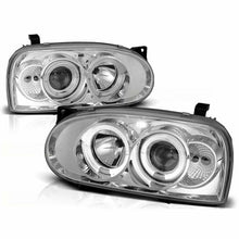 Load image into Gallery viewer, Clear LED Angel Eye Headlight Set Golf Mk3
