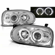 Load image into Gallery viewer, Clear LED Angel Eye Headlight Set Golf Mk3
