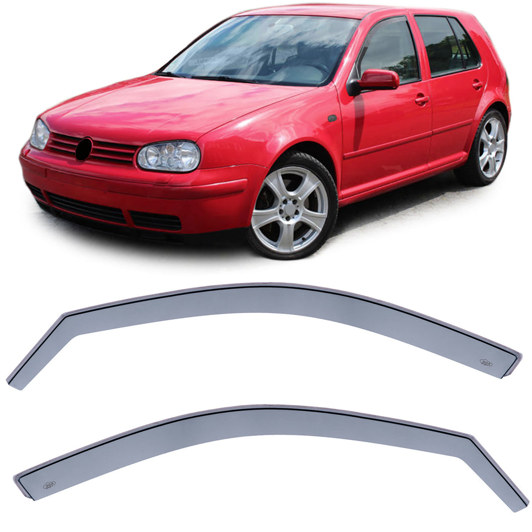 Smoked Front Door Wind Deflector Set Golf Mk4