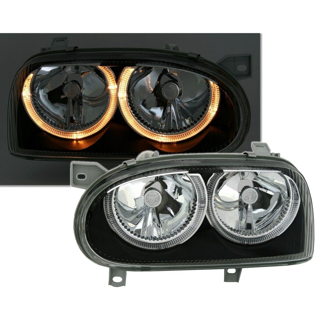 Crystal Clear/Smoked Headlight Set Golf Mk3