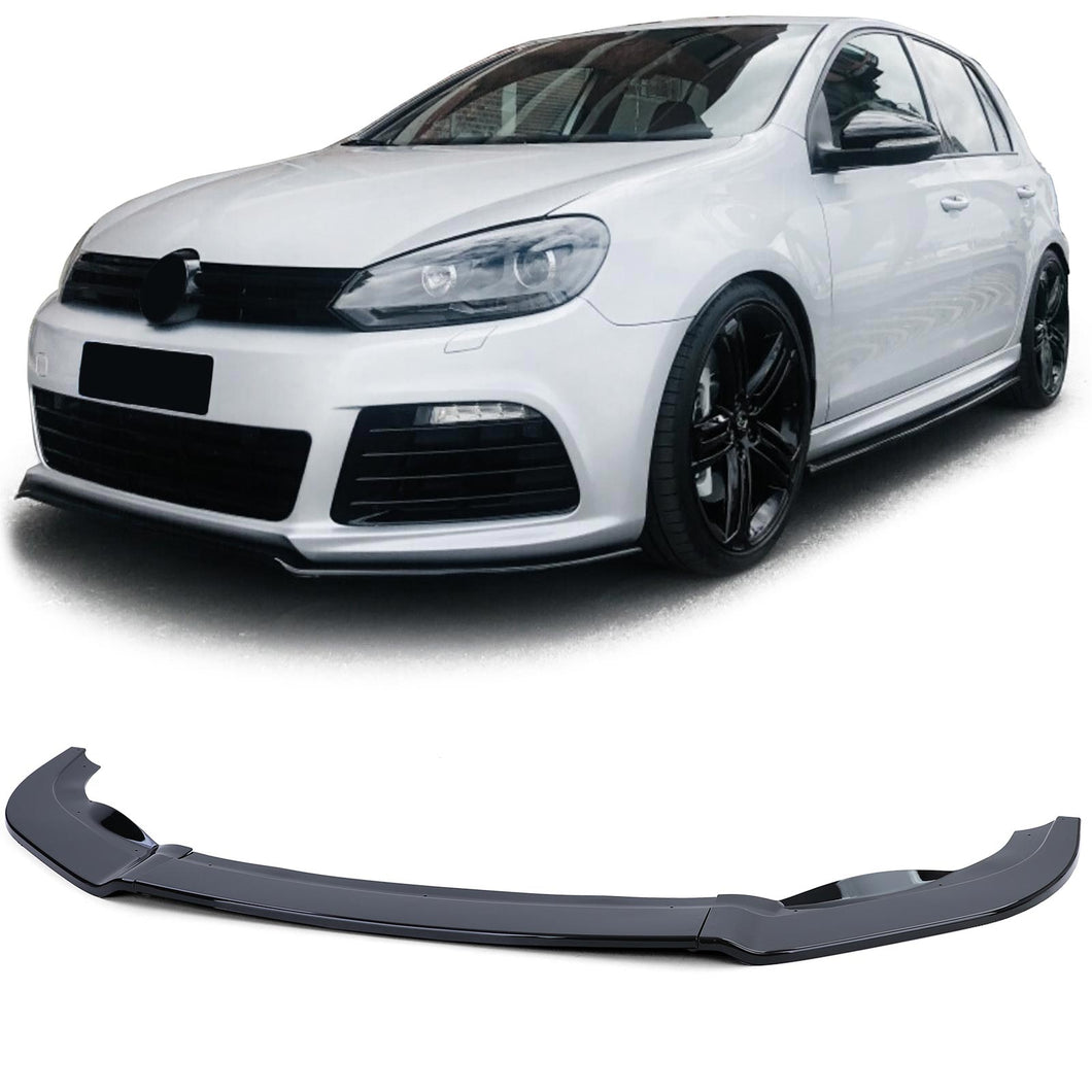 Front Lip Splitter Gloss Black Golf Mk6 R20