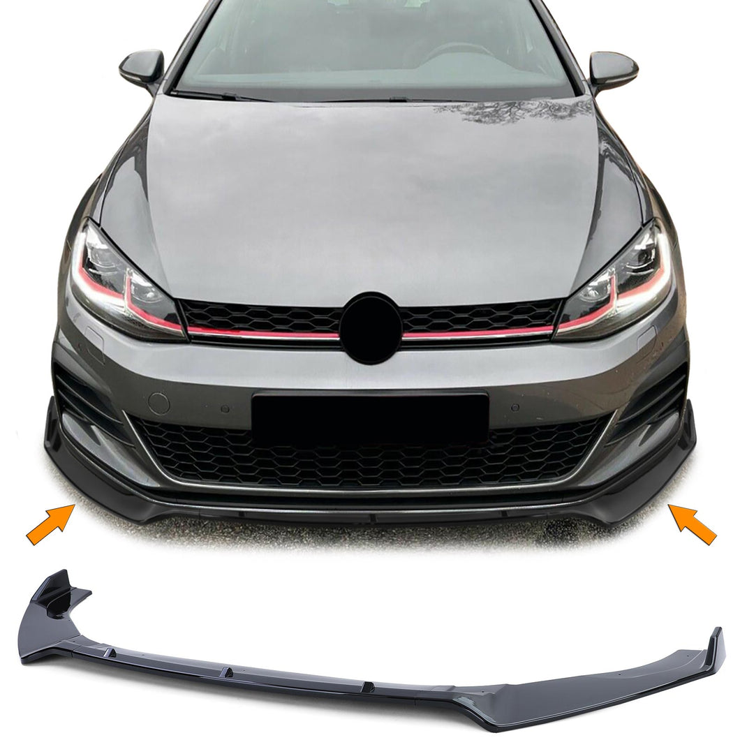 Front Lip Splitter Gloss Black Golf Mk7 GTI