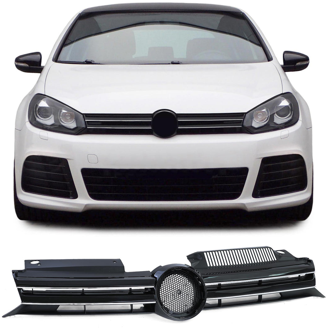 Gloss Black With Chrome Stripes Front Grill Golf Mk6