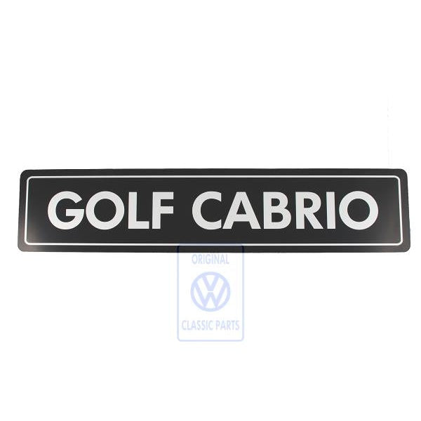 Golf Cabrio Showroom Licence Plate