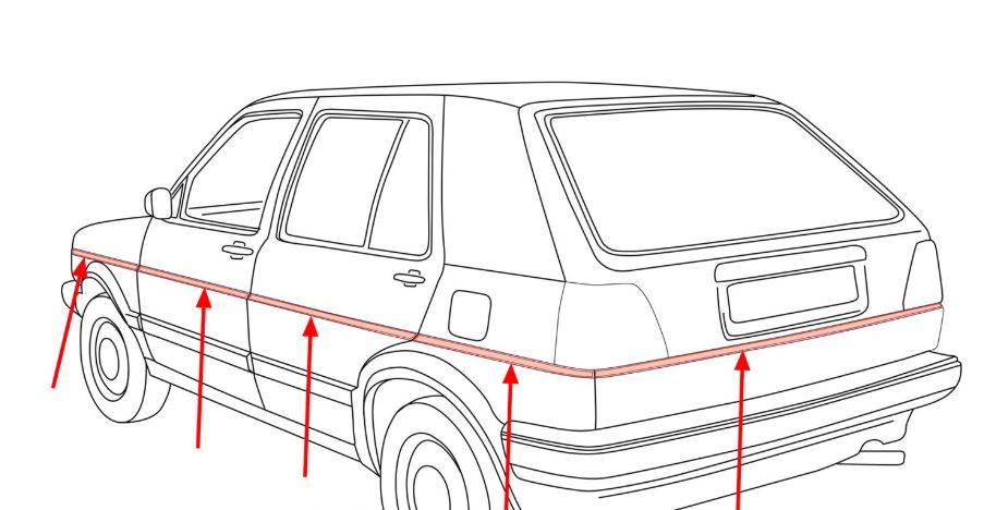 Side Stripe Decal Set Golf Mk2 (4 Door)