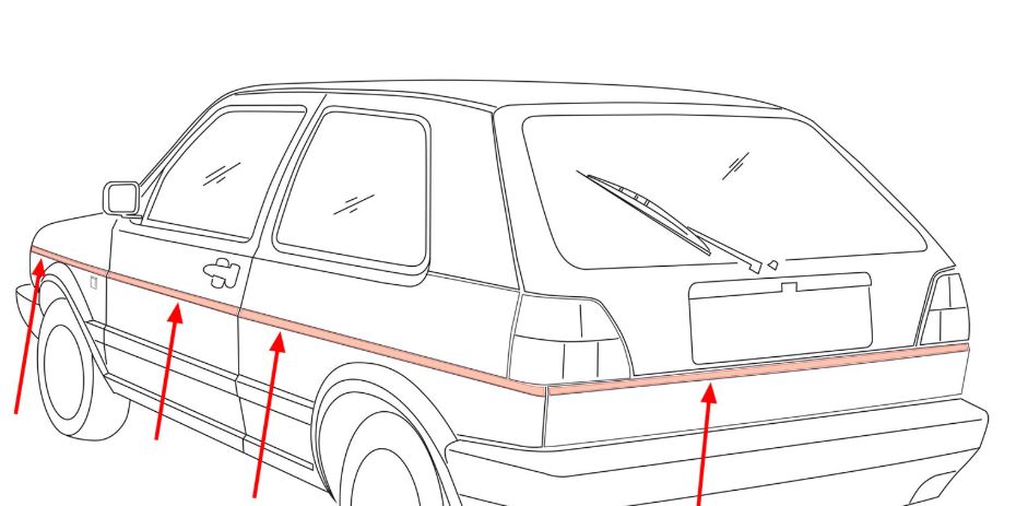 Side Stripe Decal Set Golf Mk2 (2 Door)