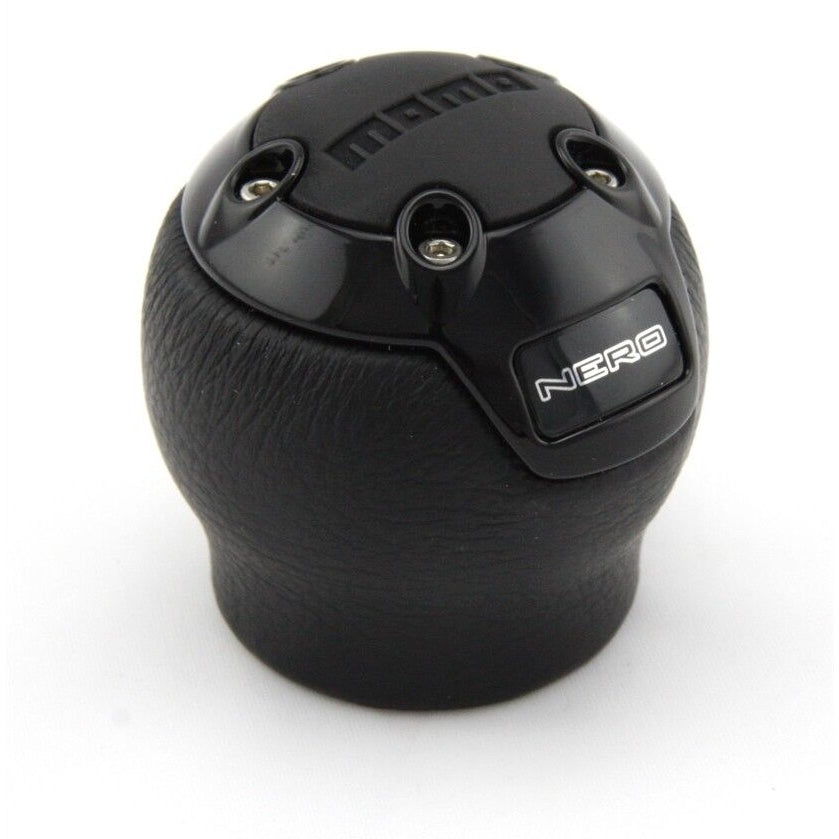 Momo Nero S Black Leather Shift Knob