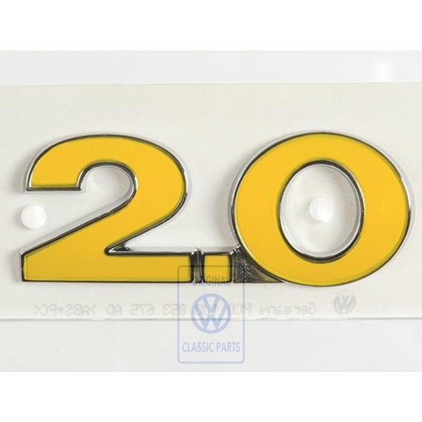 Original Yellow 2.0 Rear Badge Golf Mk4