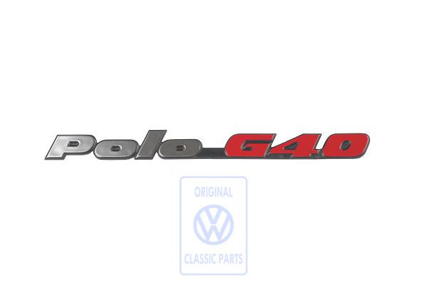 Polo G40 Rear Badge Polo Mk2 86C 2F