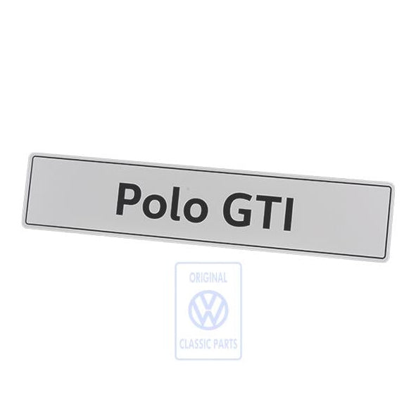 Polo GTI Showroom Licence Plate