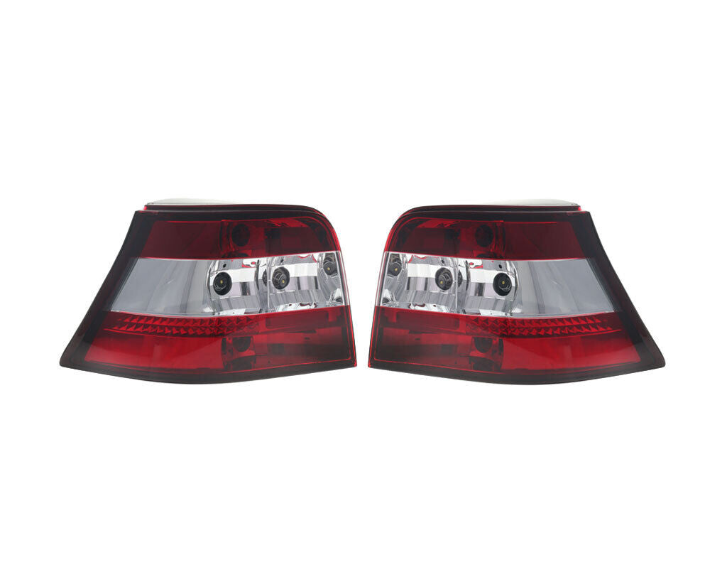 Red/Clear/Red Tail Light Set Golf Mk4