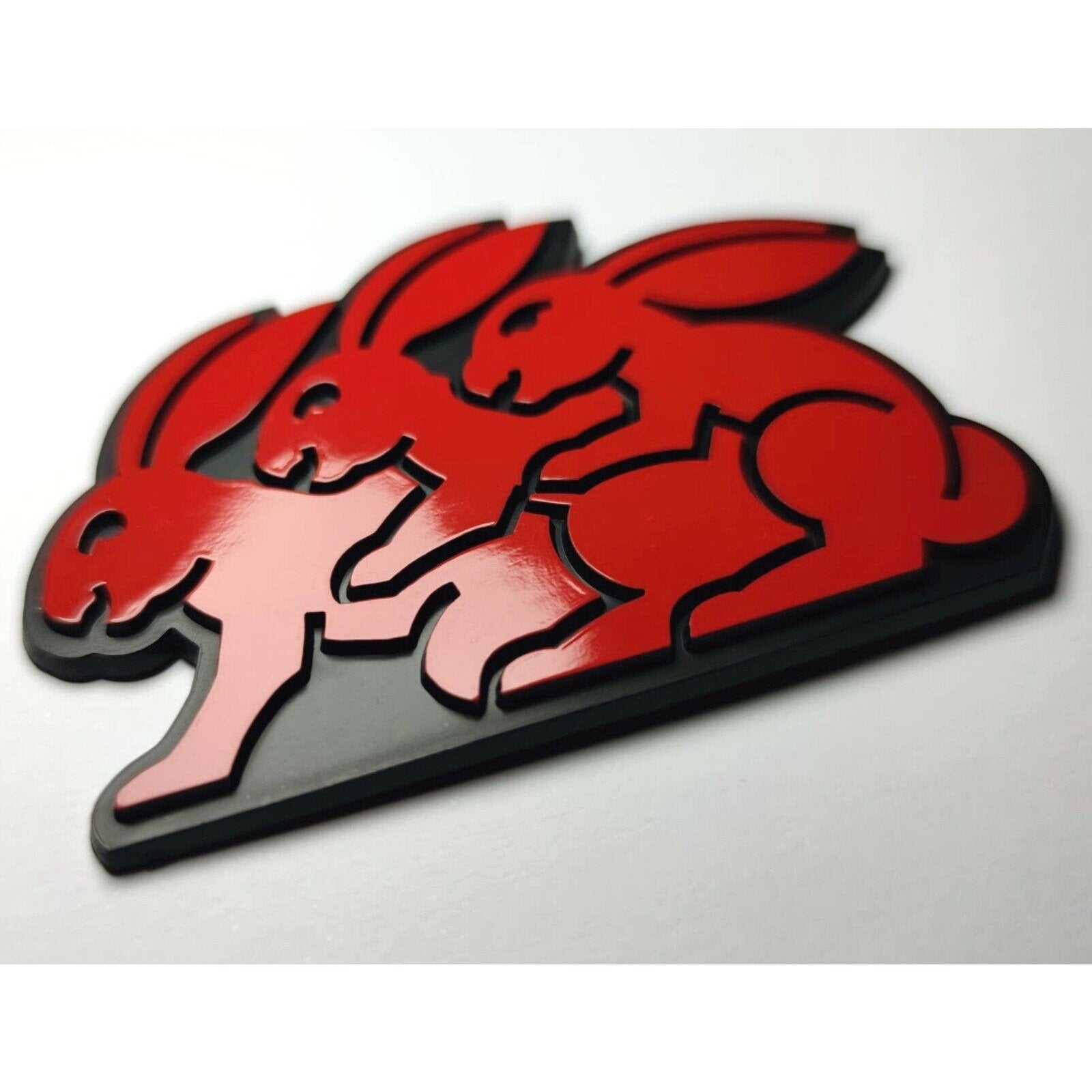 Red Triple Rabbit Badge – Best VW Parts