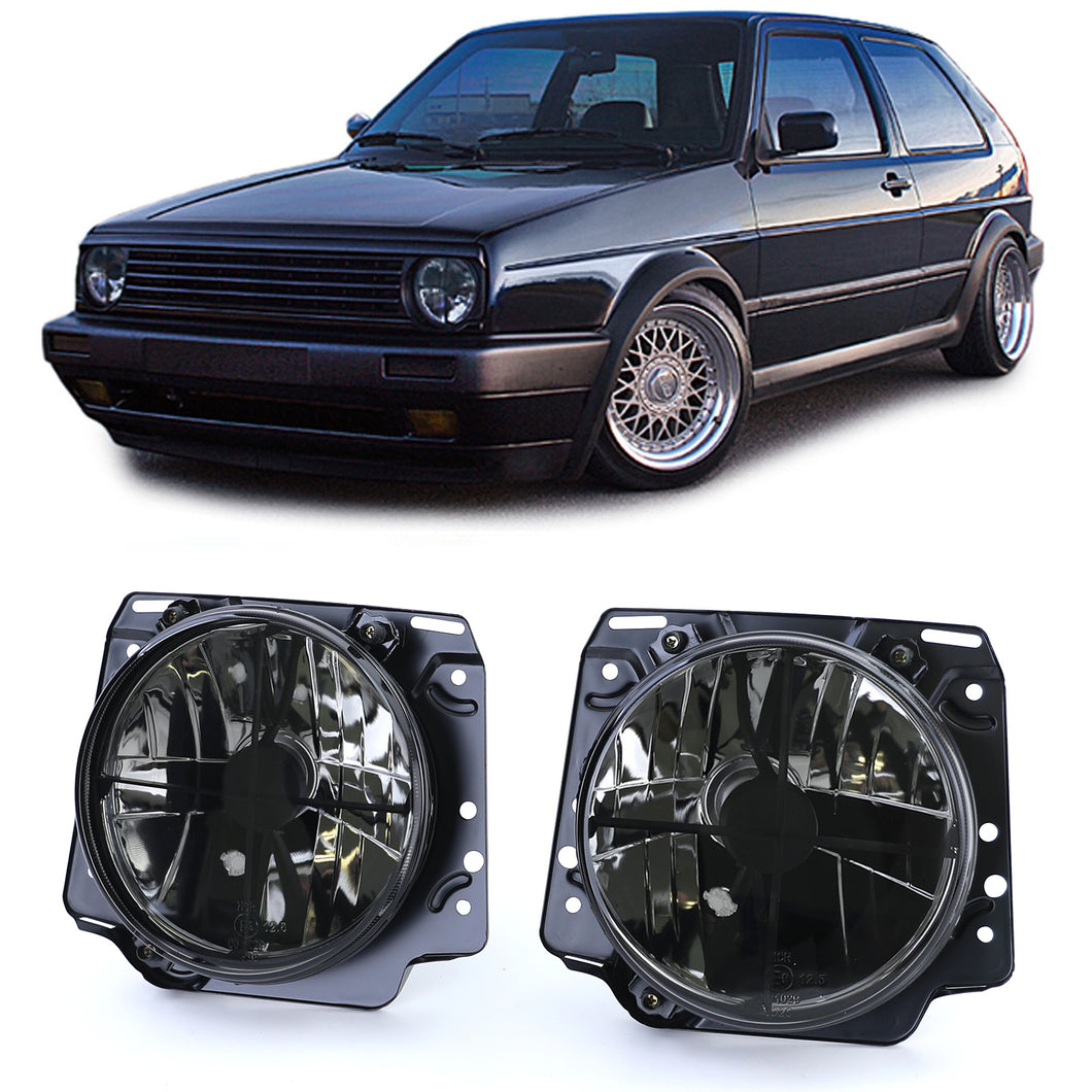 Smoked Crosshair Headlight Set Golf Mk2