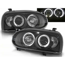 Load image into Gallery viewer, Smoked LED Angel Eye Headlight Set Golf Mk3
