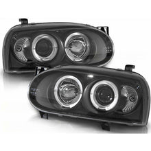 Load image into Gallery viewer, Smoked LED Angel Eye Headlight Set Golf Mk3
