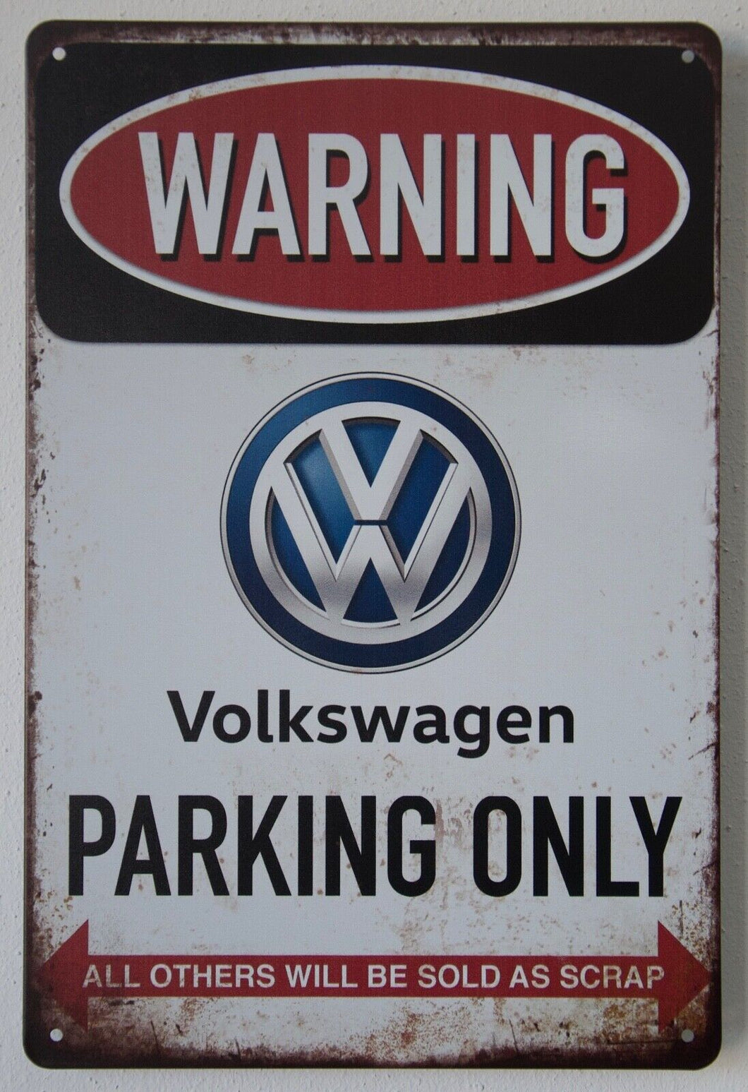 VW Parking Only Metal Garage Sign