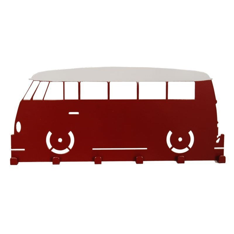 VW T1 Bus Design Red Metal Key Rack