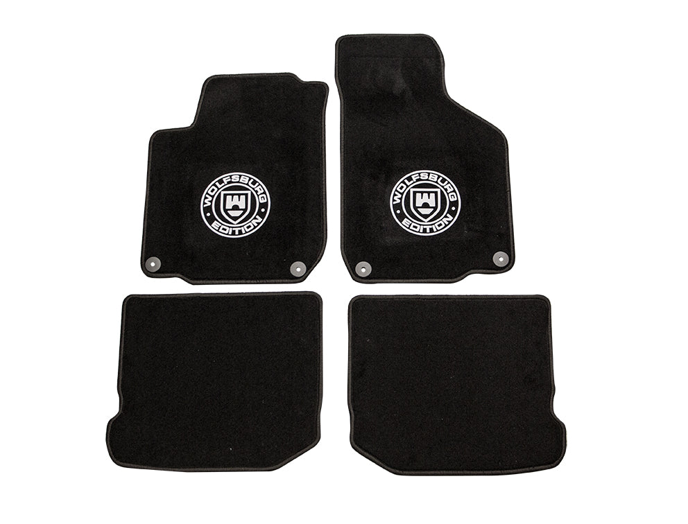 Black And White Wolfsburg Floor Mat Set Golf Mk4 (Before 2004 Models)