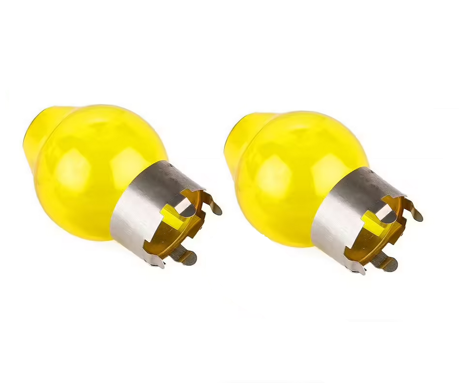 Yellow Glass H4 Bulb Cover Set For French Style Headlight Look