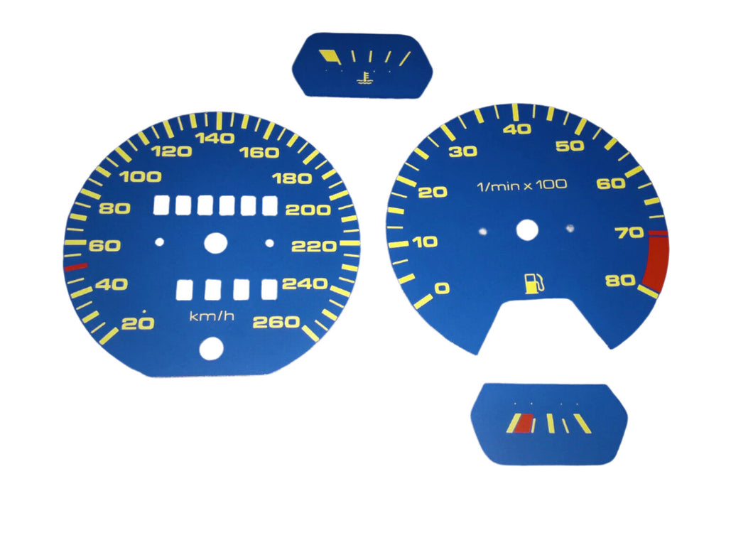 Blue/Yellow NP Exclsuive Cluster Face Set Mk2 260km/h