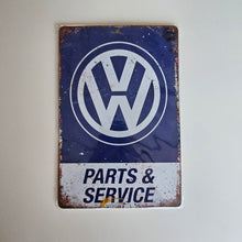 Load image into Gallery viewer, VW Parts&amp;Service Metal Sign
