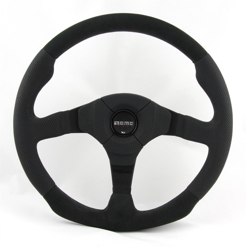 Momo Alcantara Dark Fighter Steering Wheel