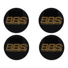 Load image into Gallery viewer, BBS 3D Black Gold Wheel Cap Set 56mm
